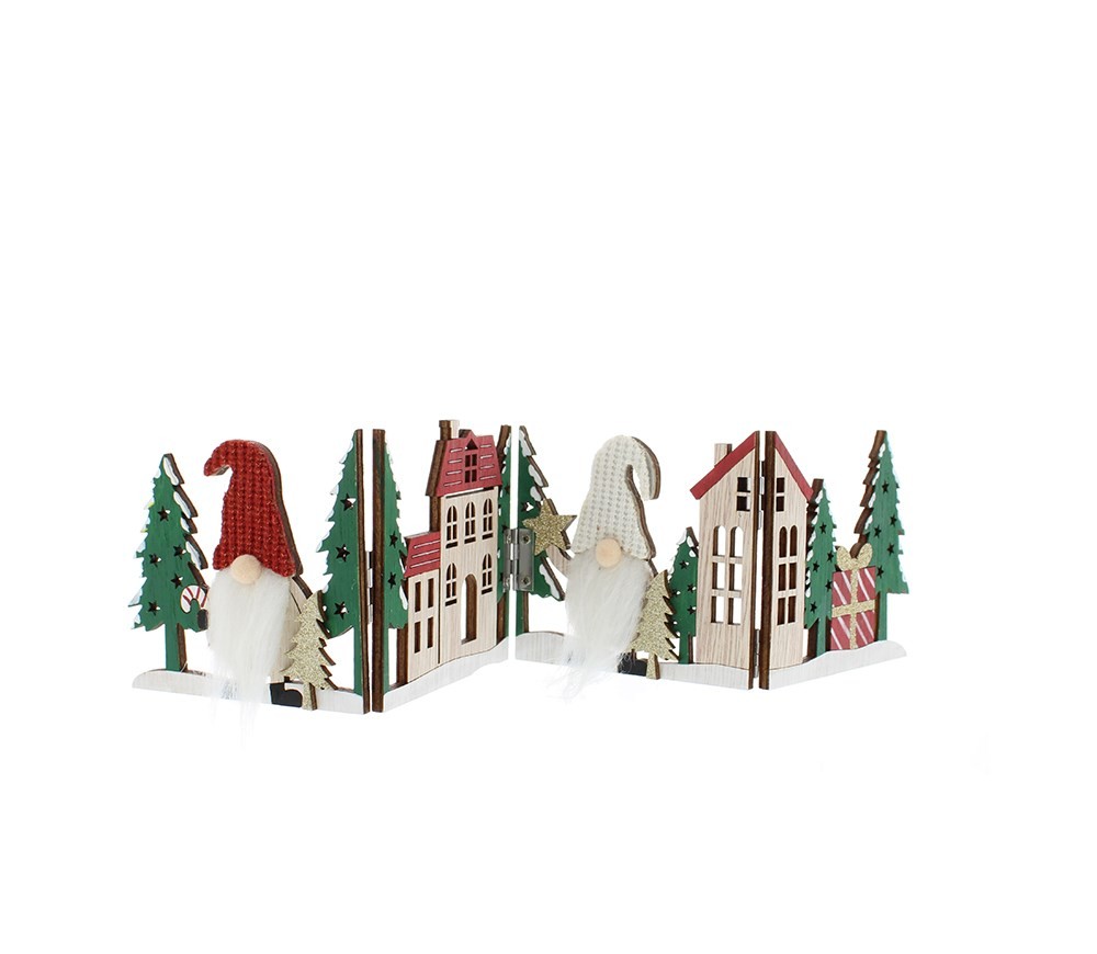 40cm Gonk Village Scene Christmas Decoration