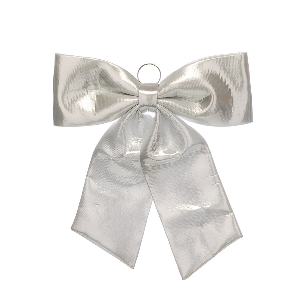 60cm Silver Metallic Fabric Bow 60cm Silver Metallic Fabric Bow