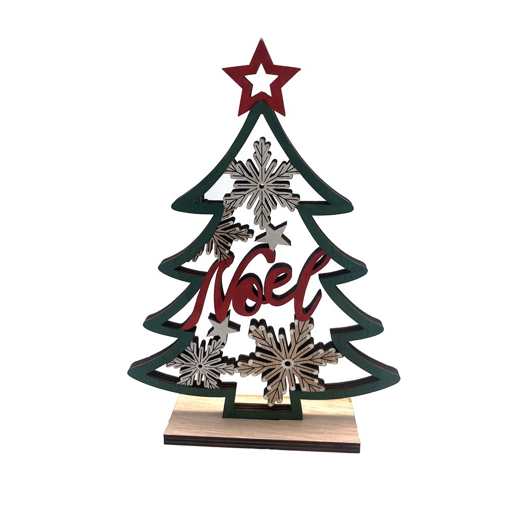 22cm Wooden Noel Tree Standing Ornament
