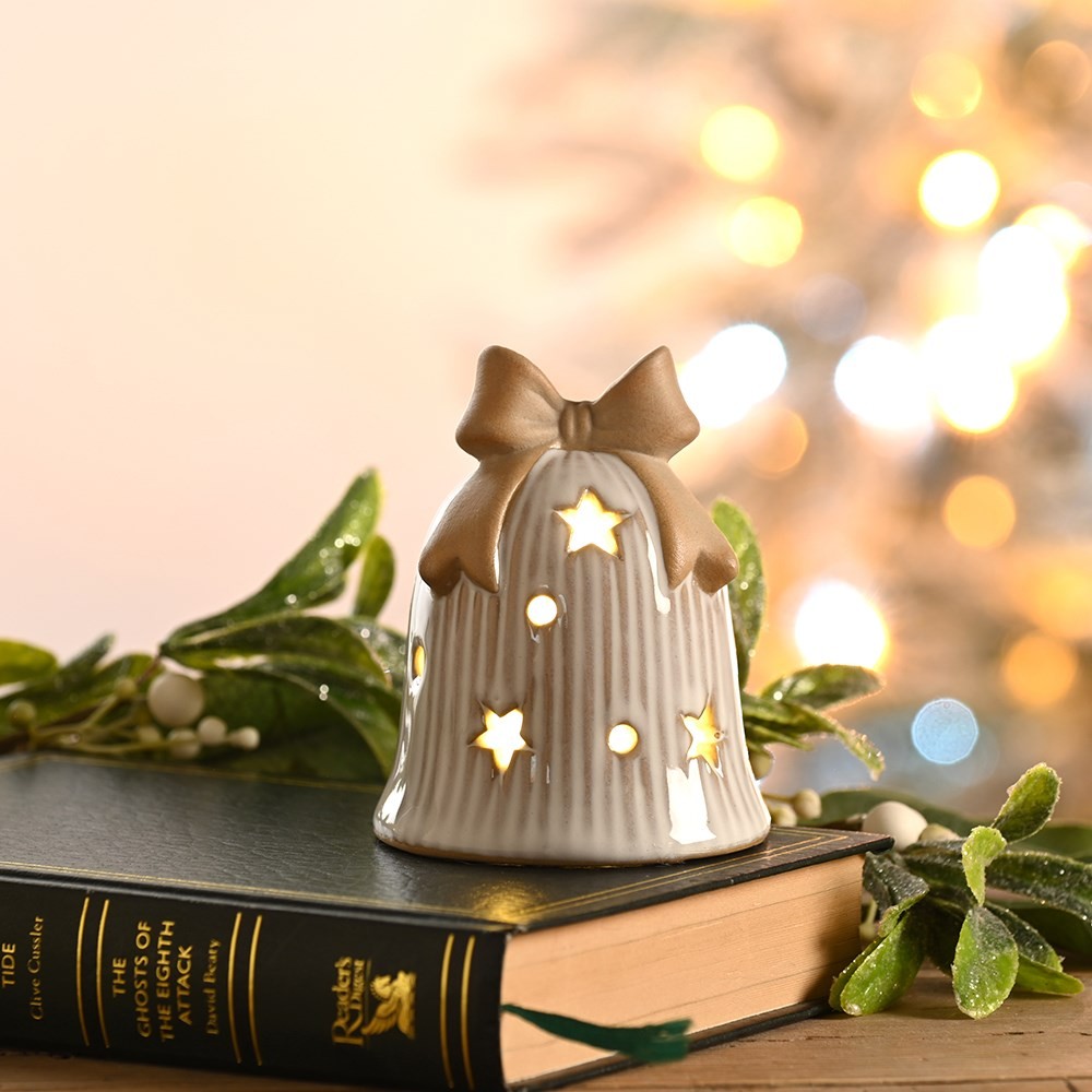 9cm Porcelain Bell Light-Up Decoration 9cm Porcelain Bell Light-Up Decoration