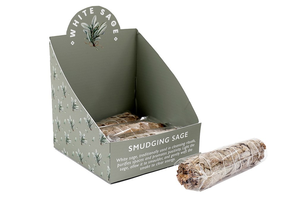 Set of 12 15cm White Sage Smudge Sticks in Display Set of 12 15cm White Sage Smudge Sticks in Display