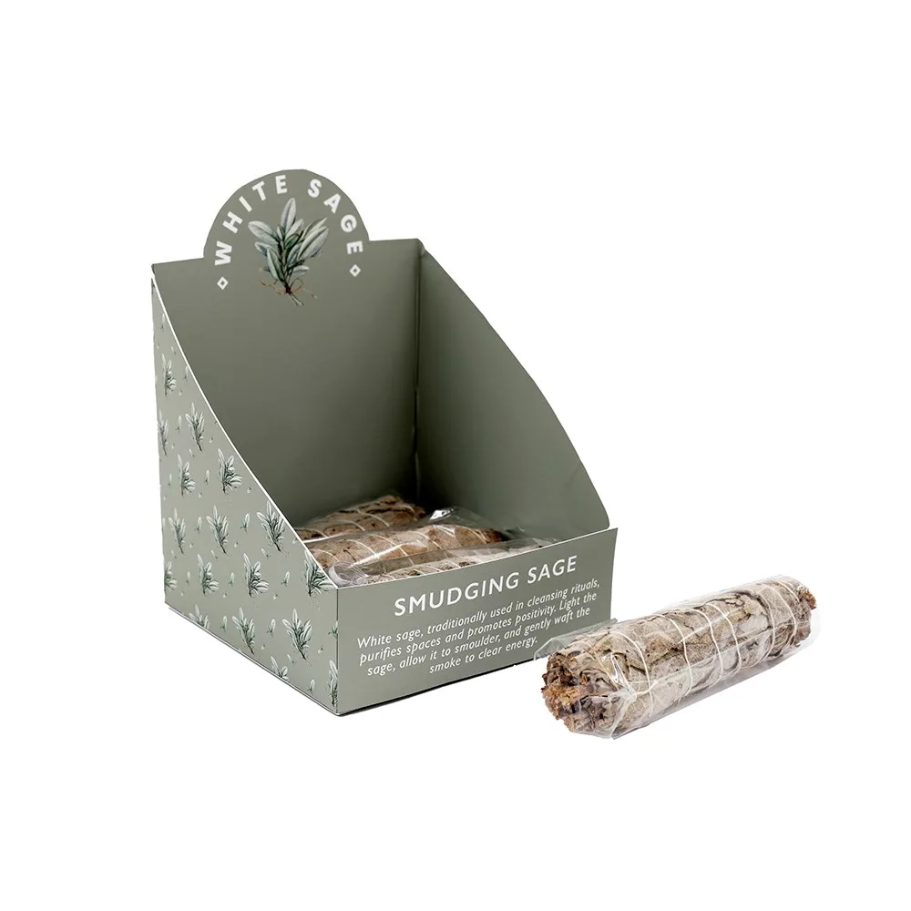 Set of 12 15cm White Sage Smudge Sticks in Display Set of 12 15cm White Sage Smudge Sticks in Display