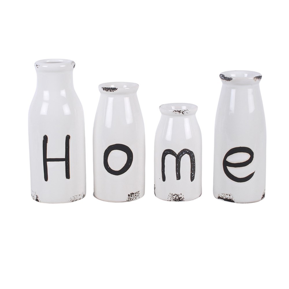 Set of 4 Decorative Milk Bottles Set of 4 Decorative Milk Bottles