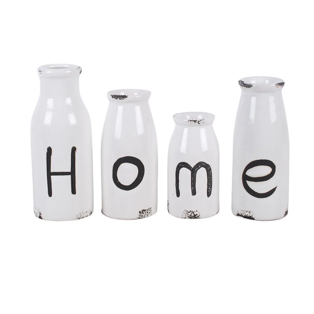 Set of 4 Decorative Milk Bottles Set of 4 Decorative Milk Bottles
