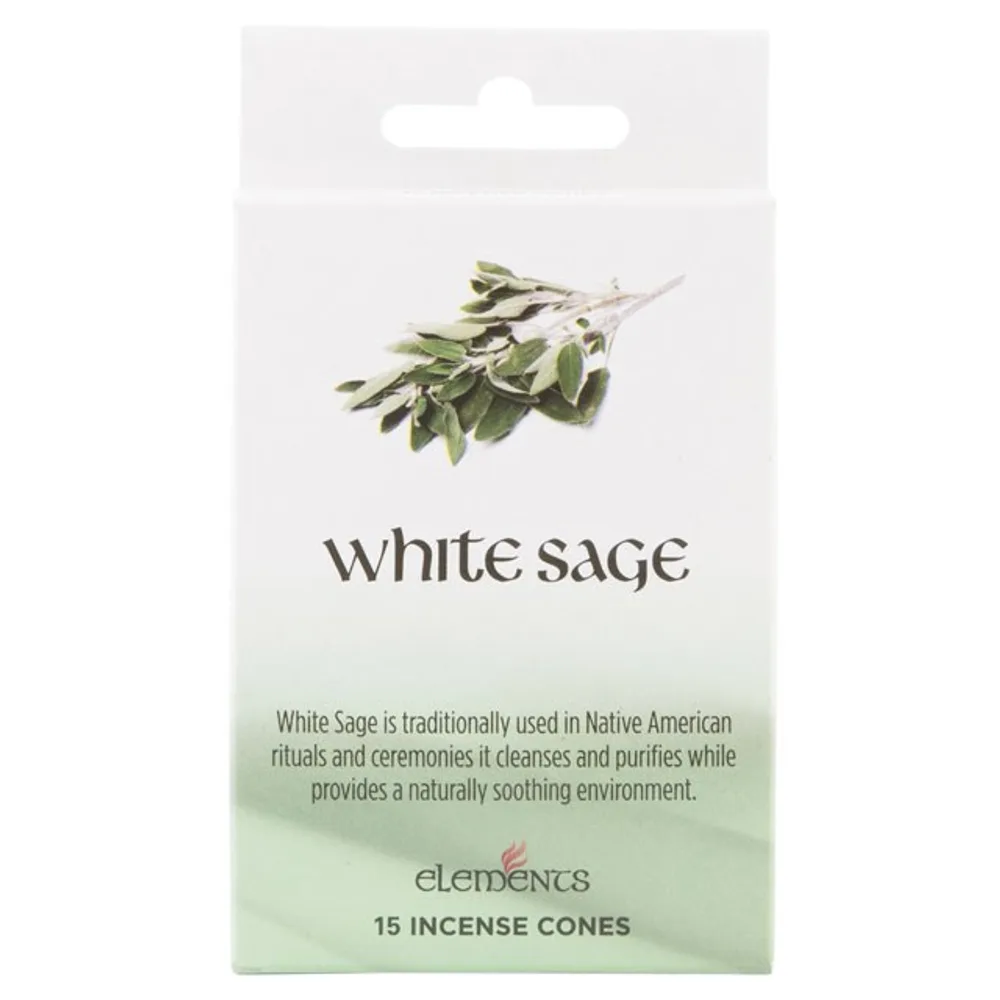 Set of 12 Packets of Elements White Sage Incense Cones Set of 12 Packets of Elements White Sage Incense Cones
