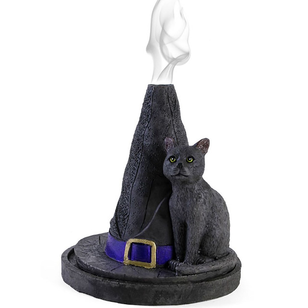 Witch Hat With Cat Incense Cone Holder Witch Hat With Cat Incense Cone Holder