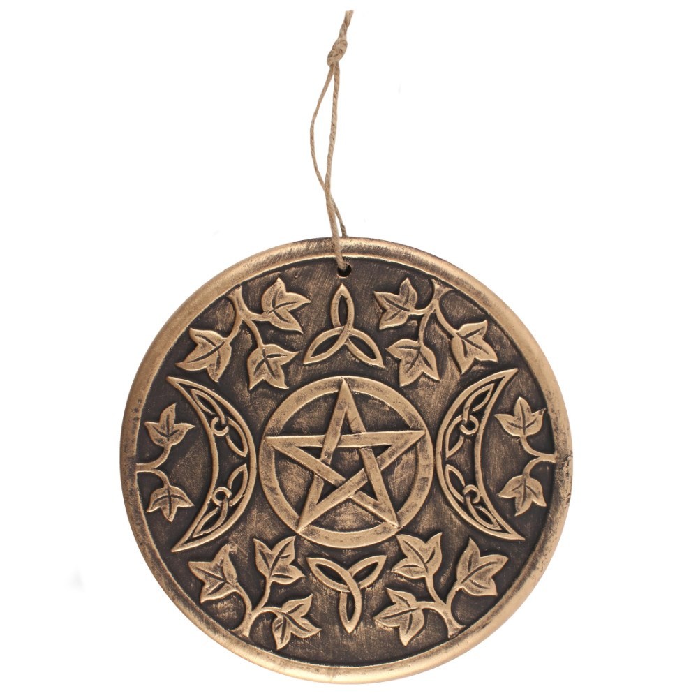 Bronze Terracotta Triple moon plaque Bronze Terracotta Triple moon plaque
