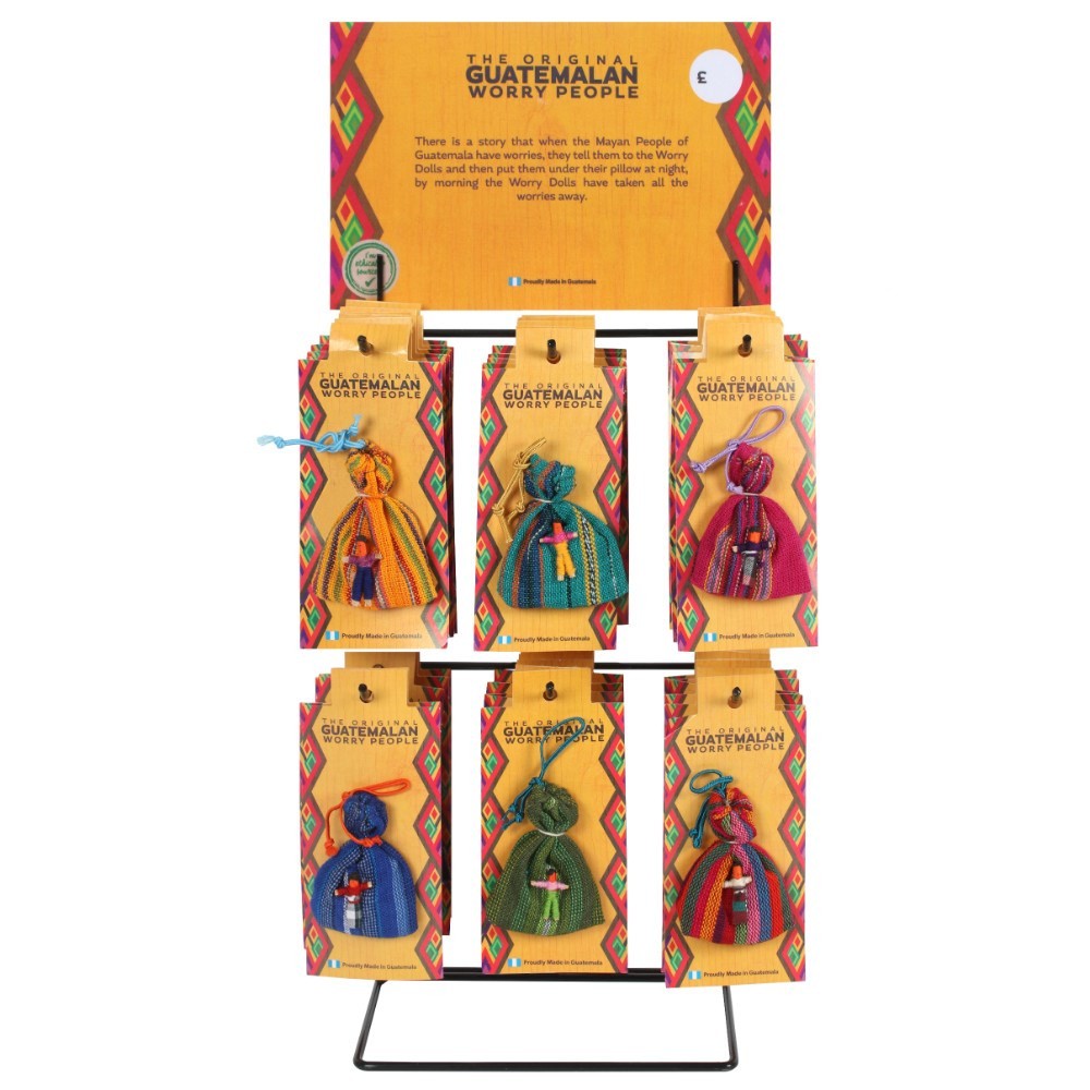 Set of 36 Worry Dolls on Display Stand Set of 36 Worry Dolls on Display Stand