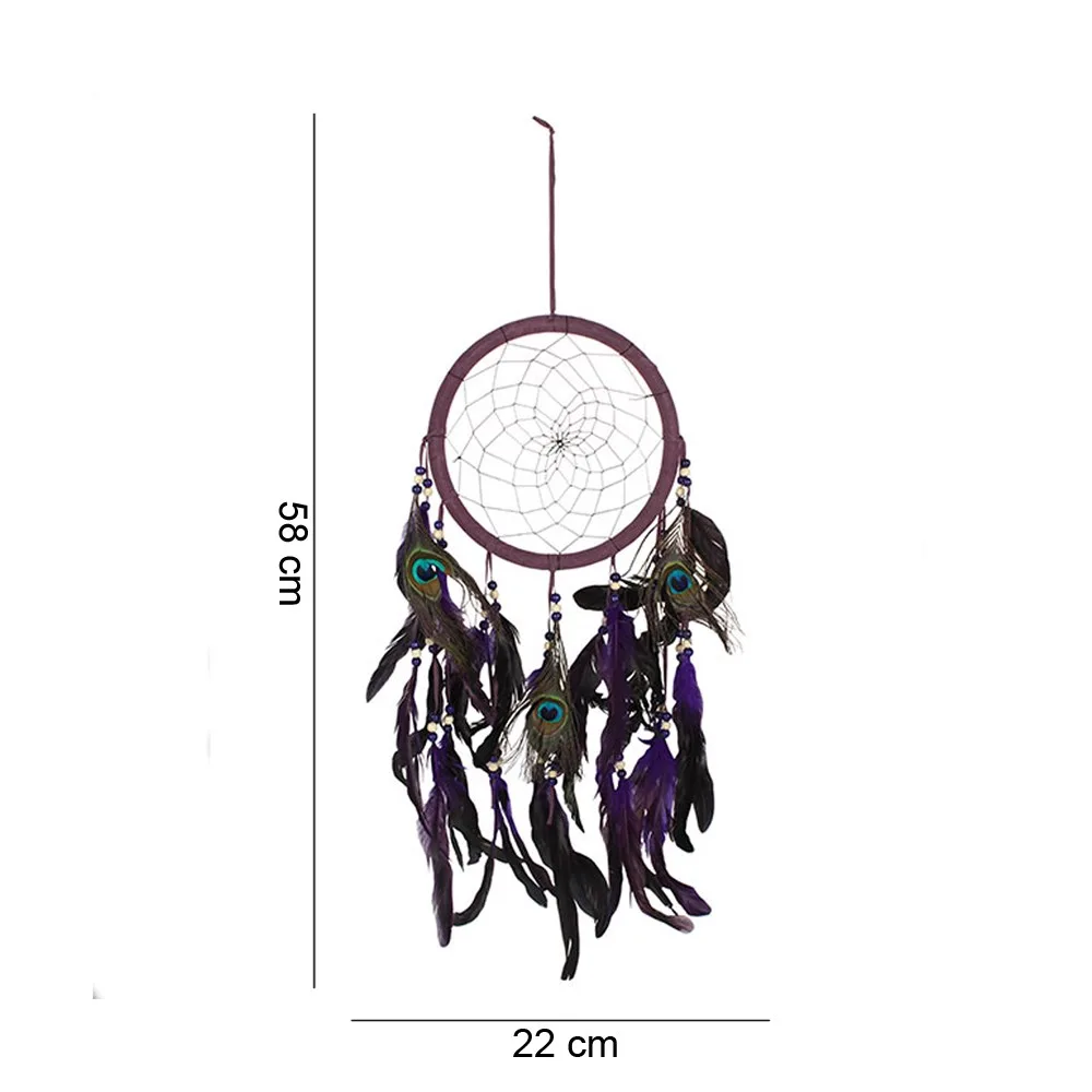Purple Peacock Feather Dreamcatcher - Image 3
