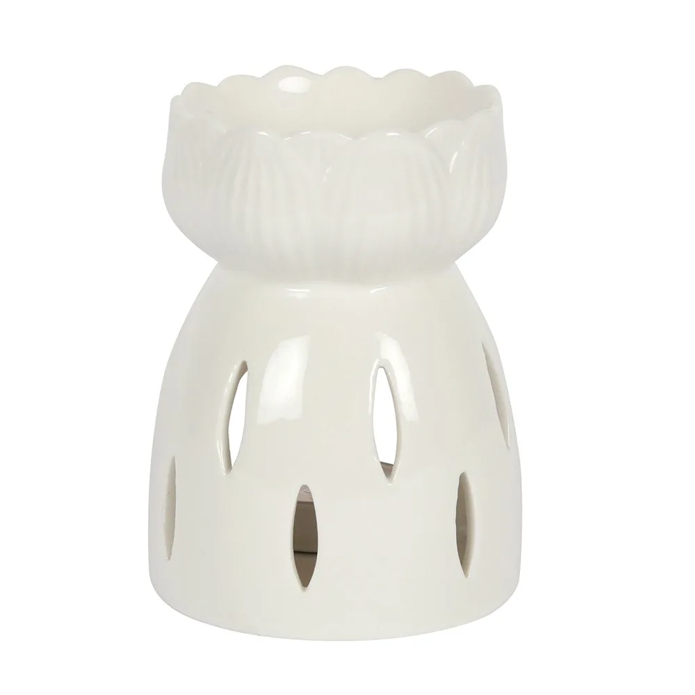 White Gloss Lotus Flower Oil Burner - Image 2