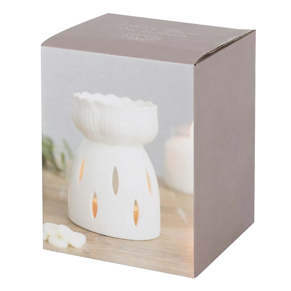White Gloss Lotus Flower Oil Burner - Image 4