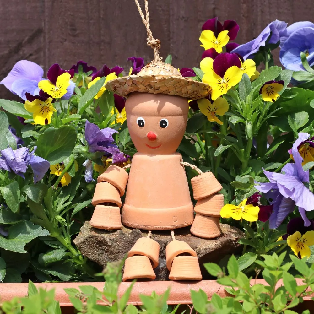 Small Terracotta Pot Man - Image 2