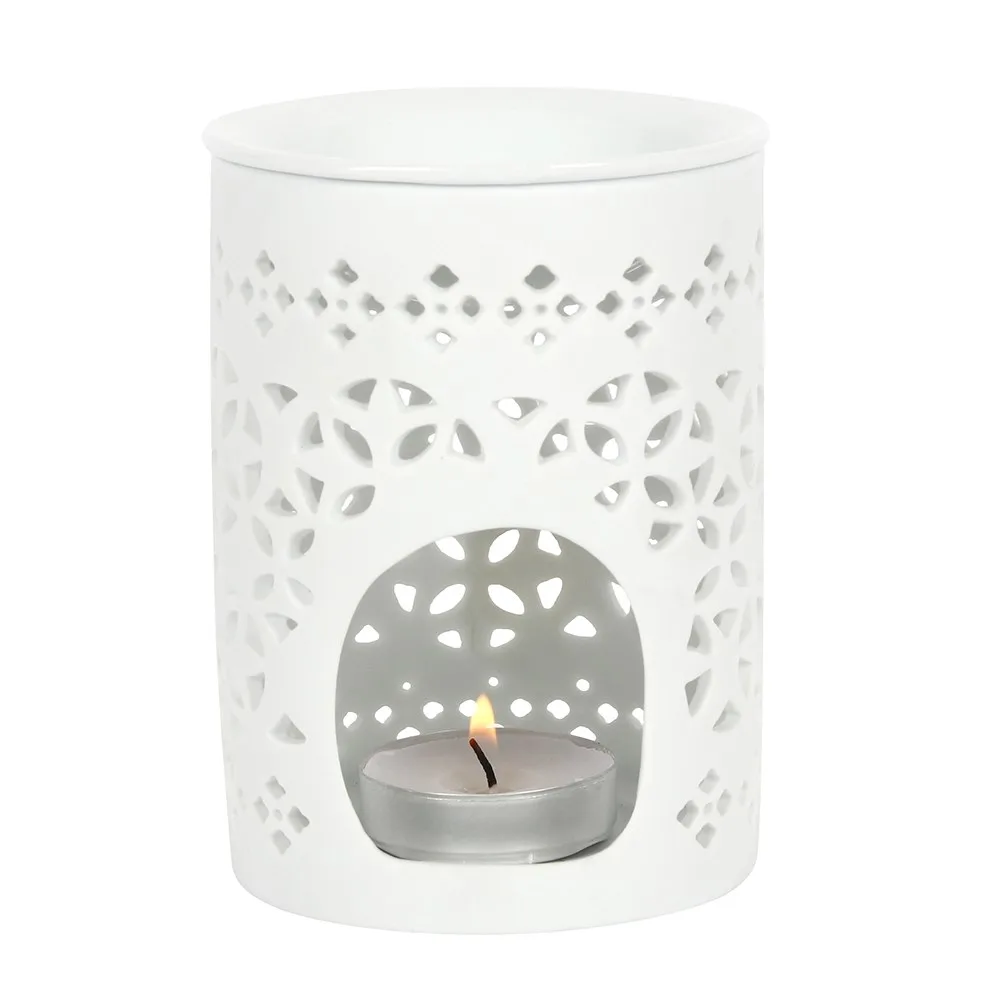 White Matte Cut Out Oil Burner - Image 2