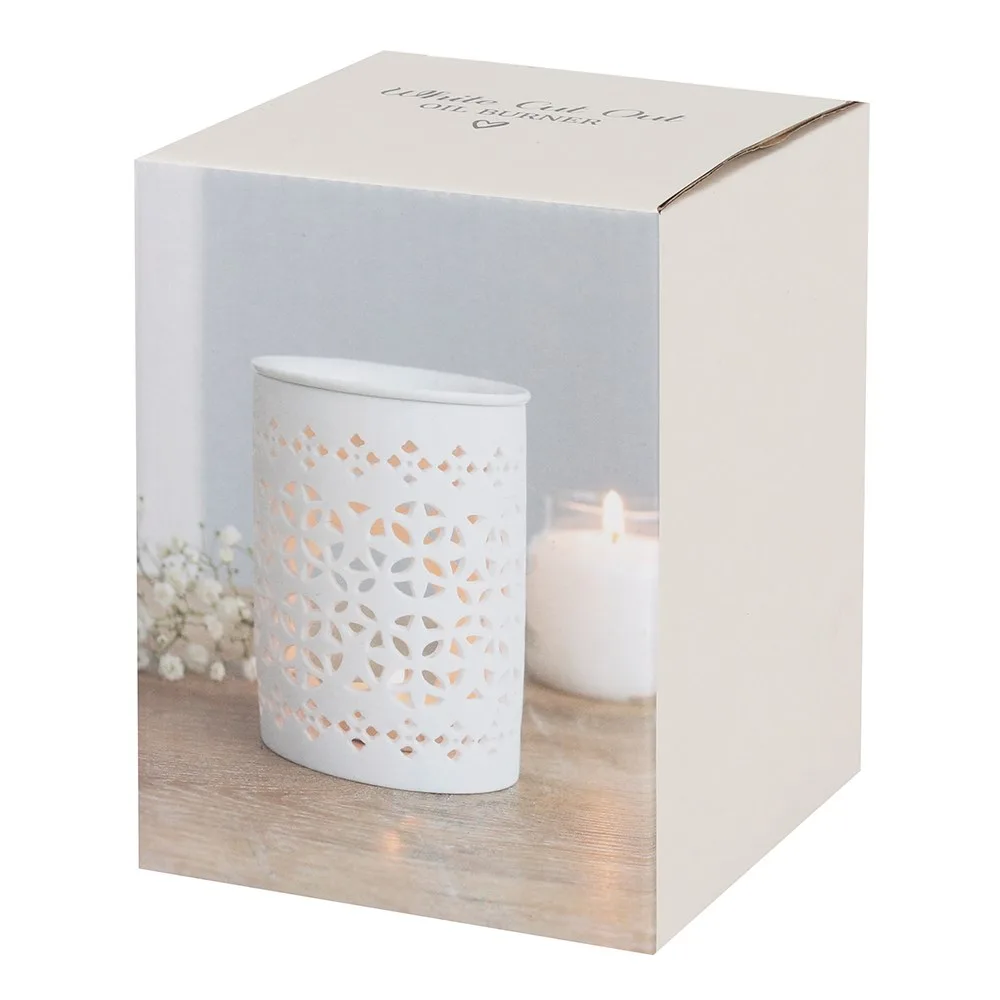 White Matte Cut Out Oil Burner - Image 4