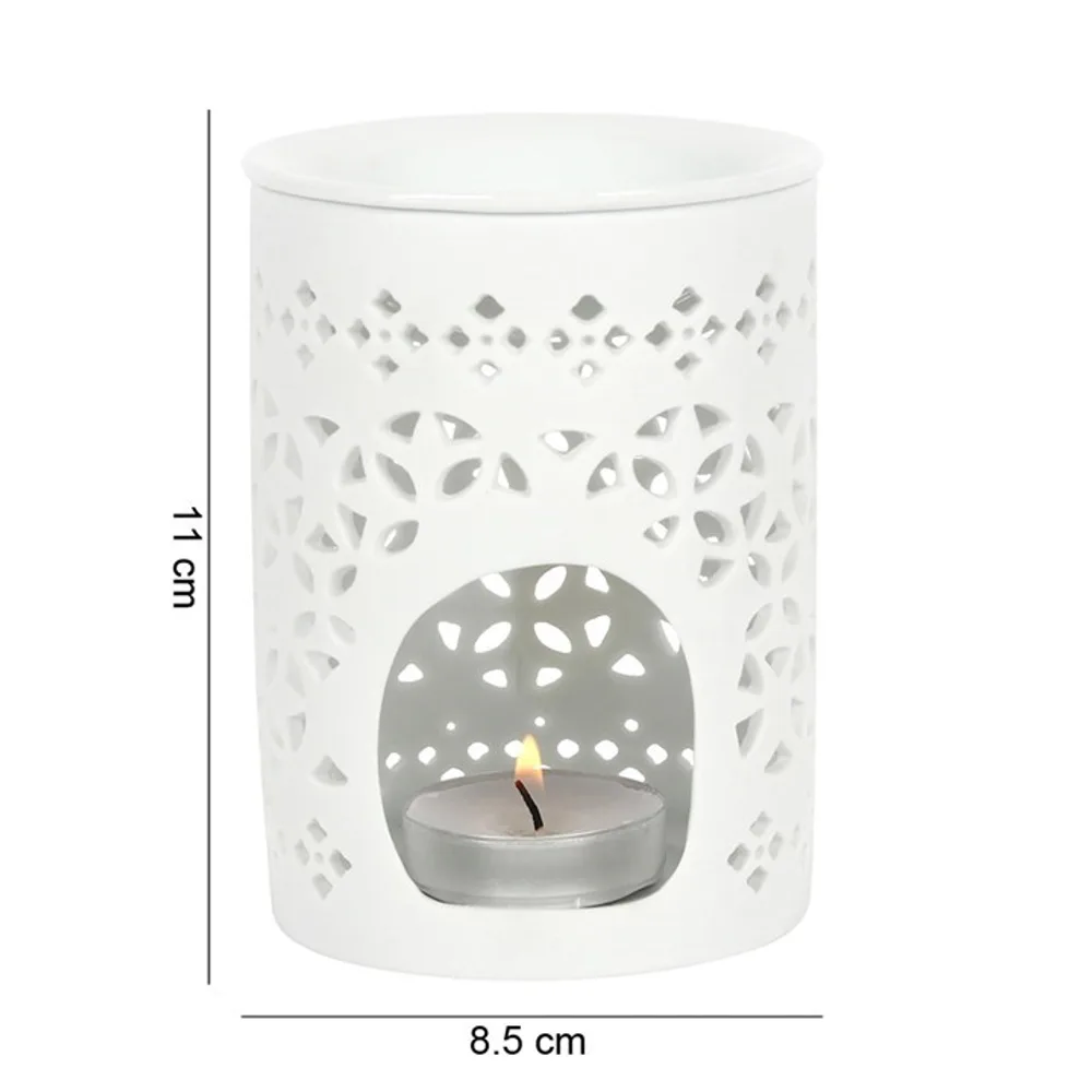 White Matte Cut Out Oil Burner - Image 5