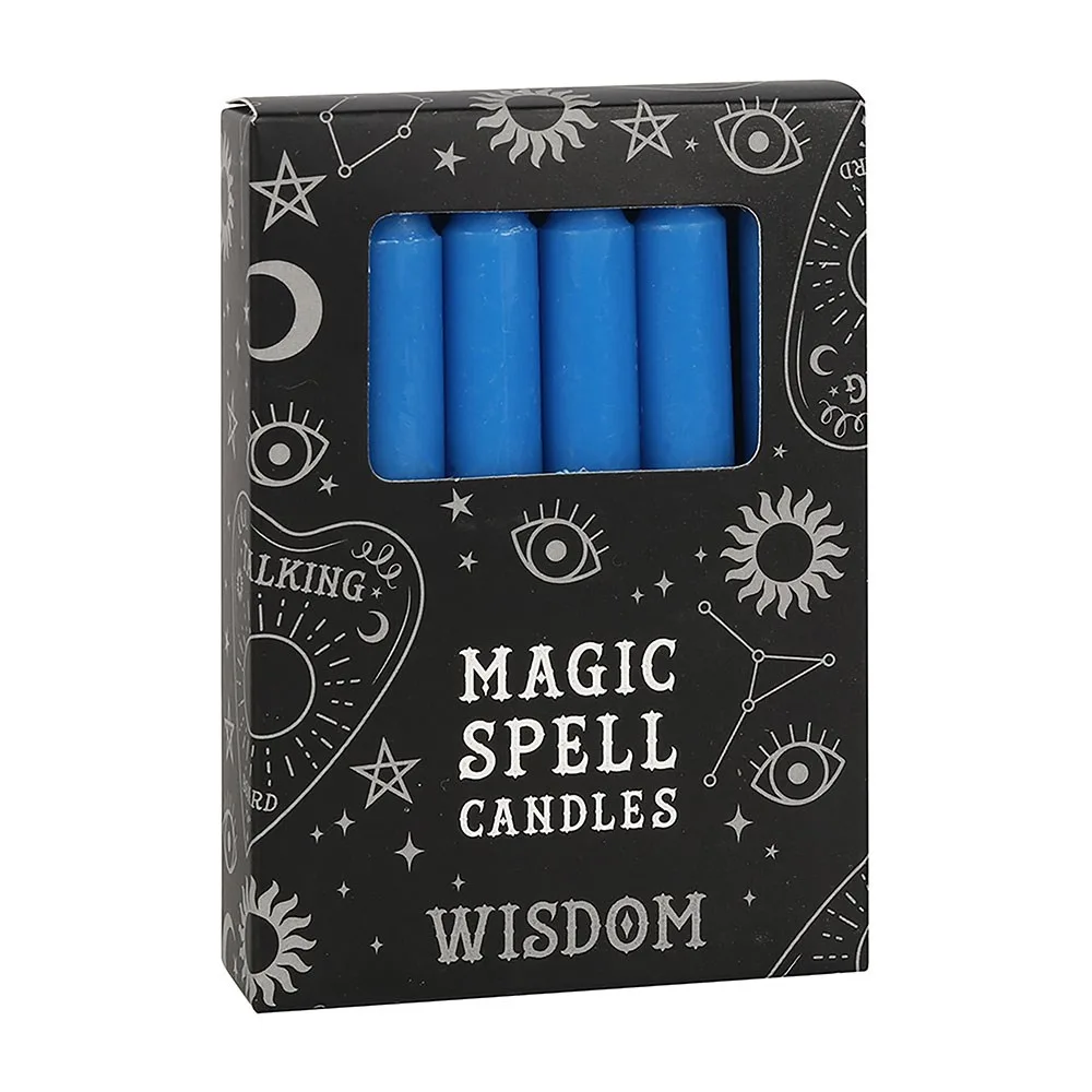 Set of 12 Blue 'Wisdom' Spell Candles - Image 2