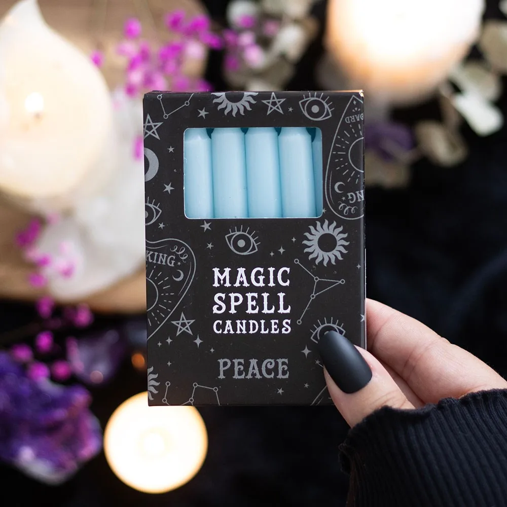 Set of 12 Light Blue ‘Peace’ Spell Candles Set of 12 Light Blue ‘Peace’ Spell Candles