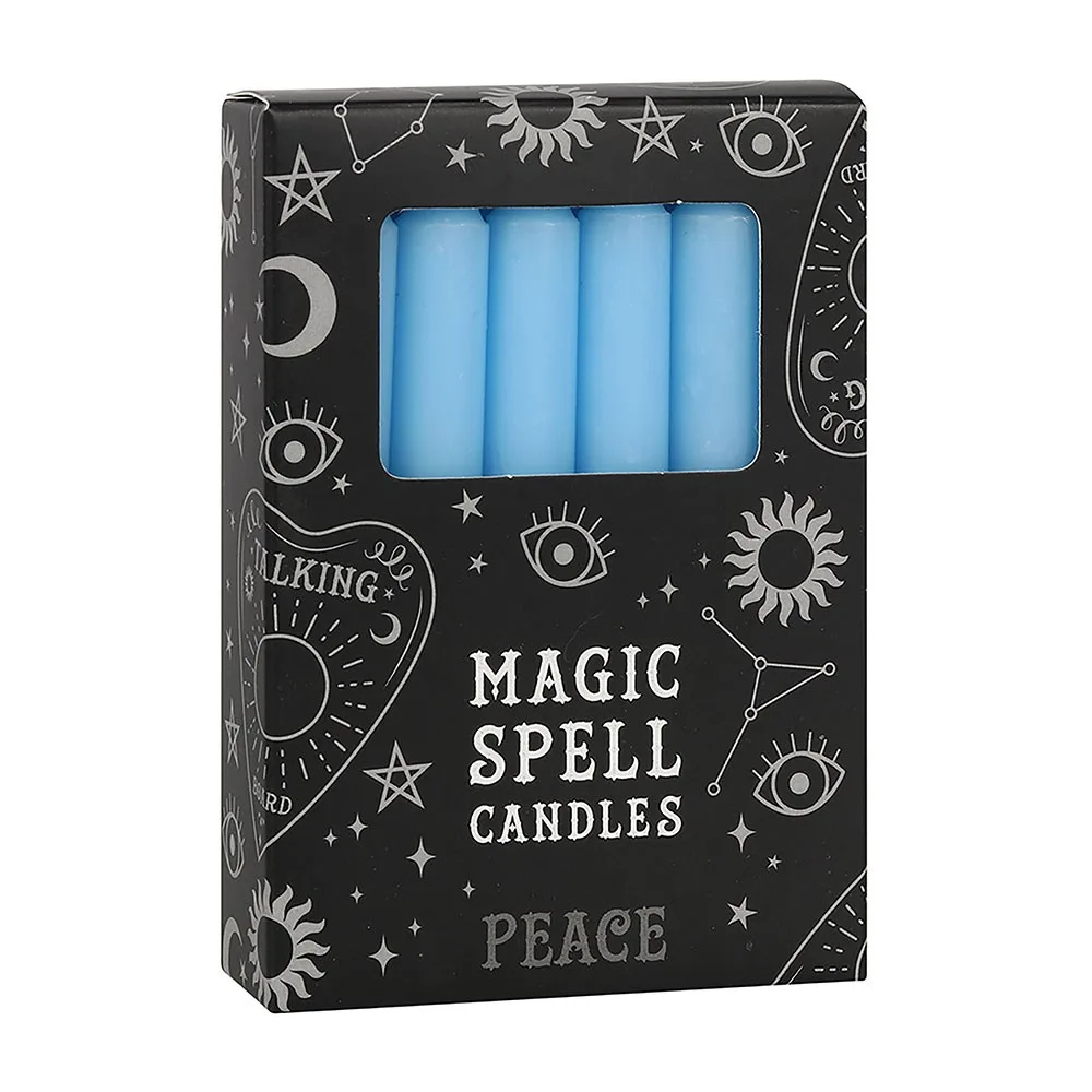 Set of 12 Light Blue 'Peace' Spell Candles - Image 2