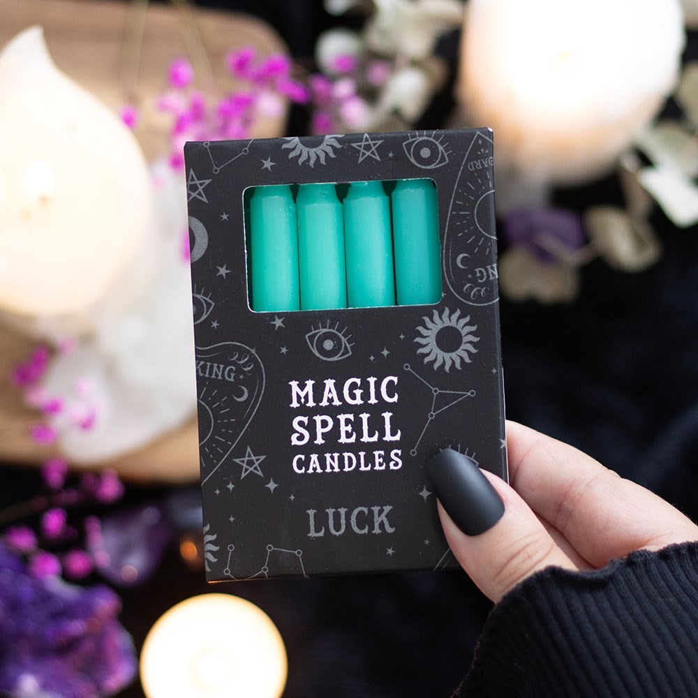 Set of 12 Green ‘Luck’ Spell Candles Set of 12 Green ‘Luck’ Spell Candles