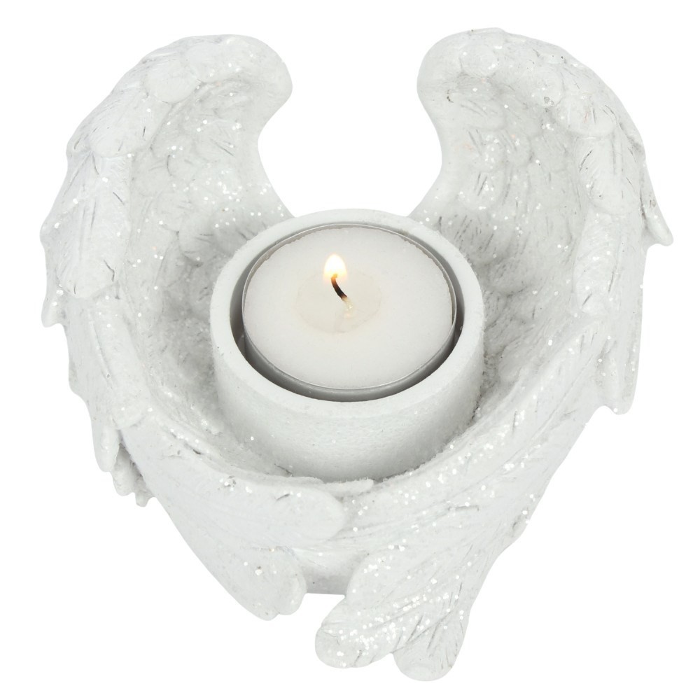 Glitter Angel Wing Candle Holder Glitter Angel Wing Candle Holder