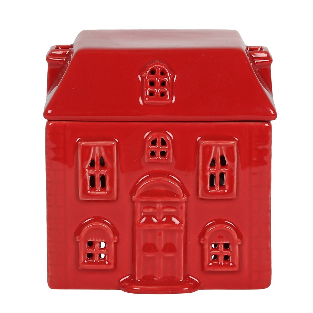 Red Ceramic House Oil Burner Red Ceramic House Oil Burner