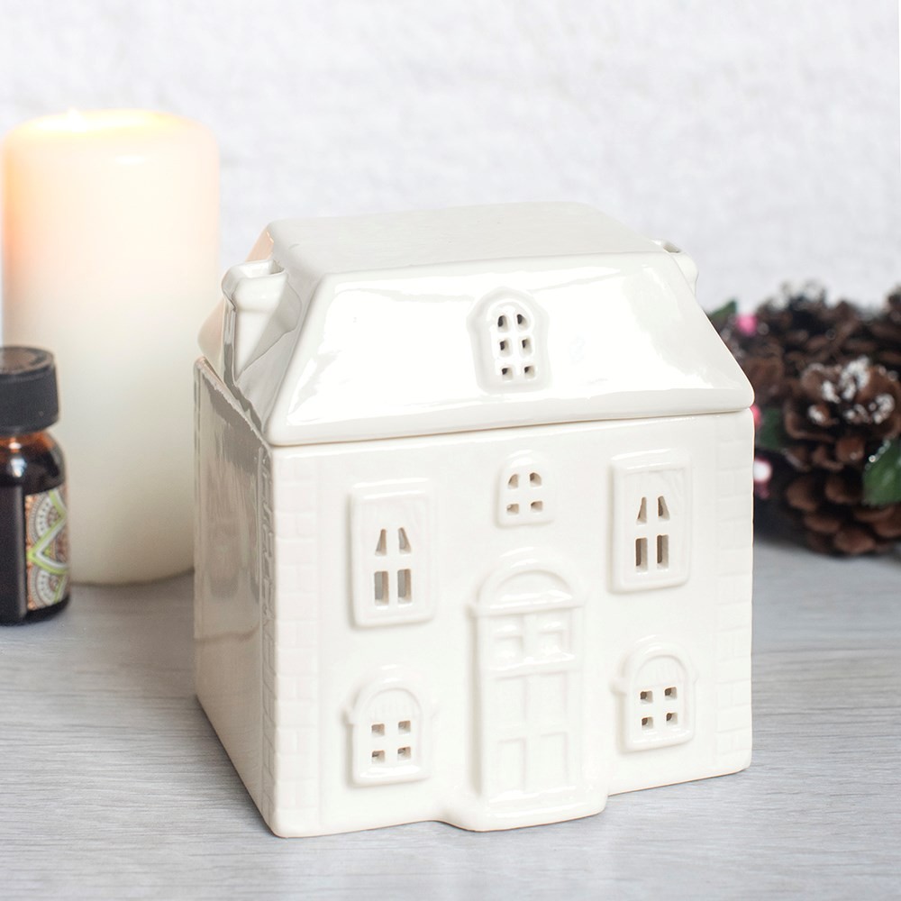 White Ceramic House Oil Burner White Ceramic House Oil Burner