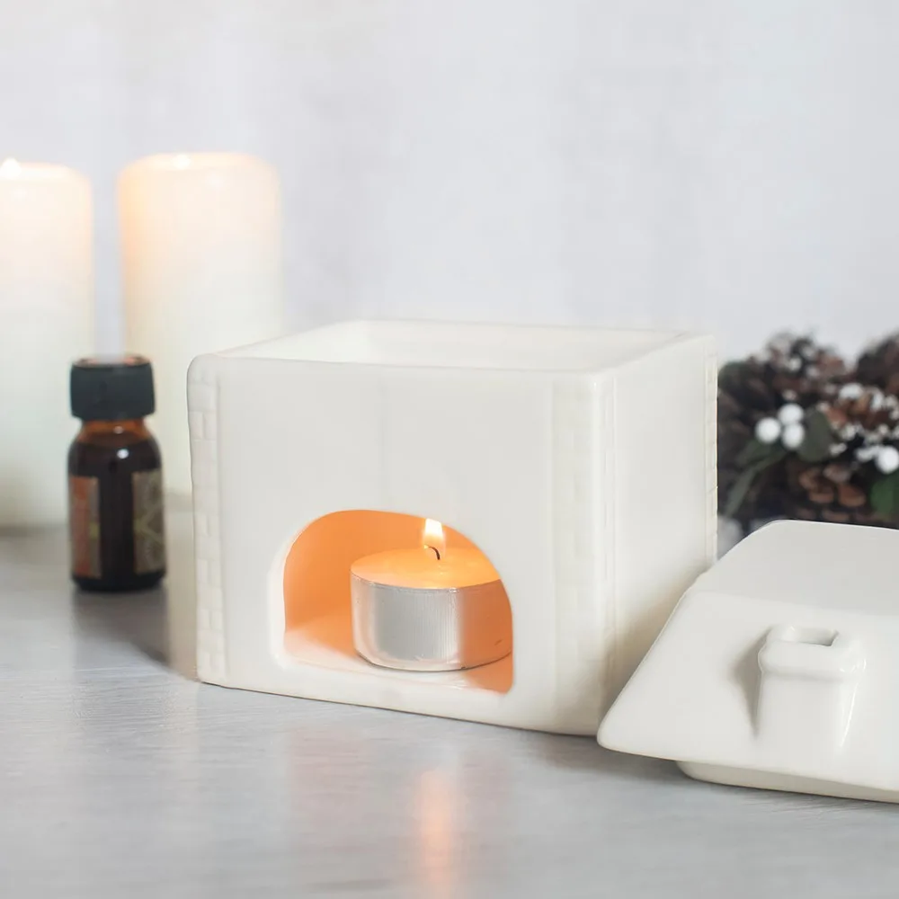 White Ceramic House Oil Burner - Image 2
