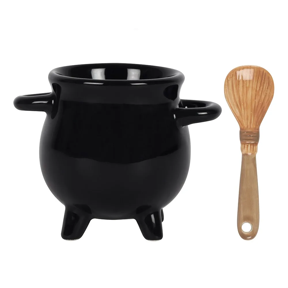 Cauldron Egg Cup with Broom Spoon - Image 4