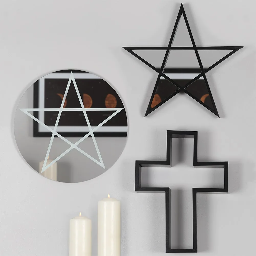 Black Framed Pentagram Mirror - Image 4
