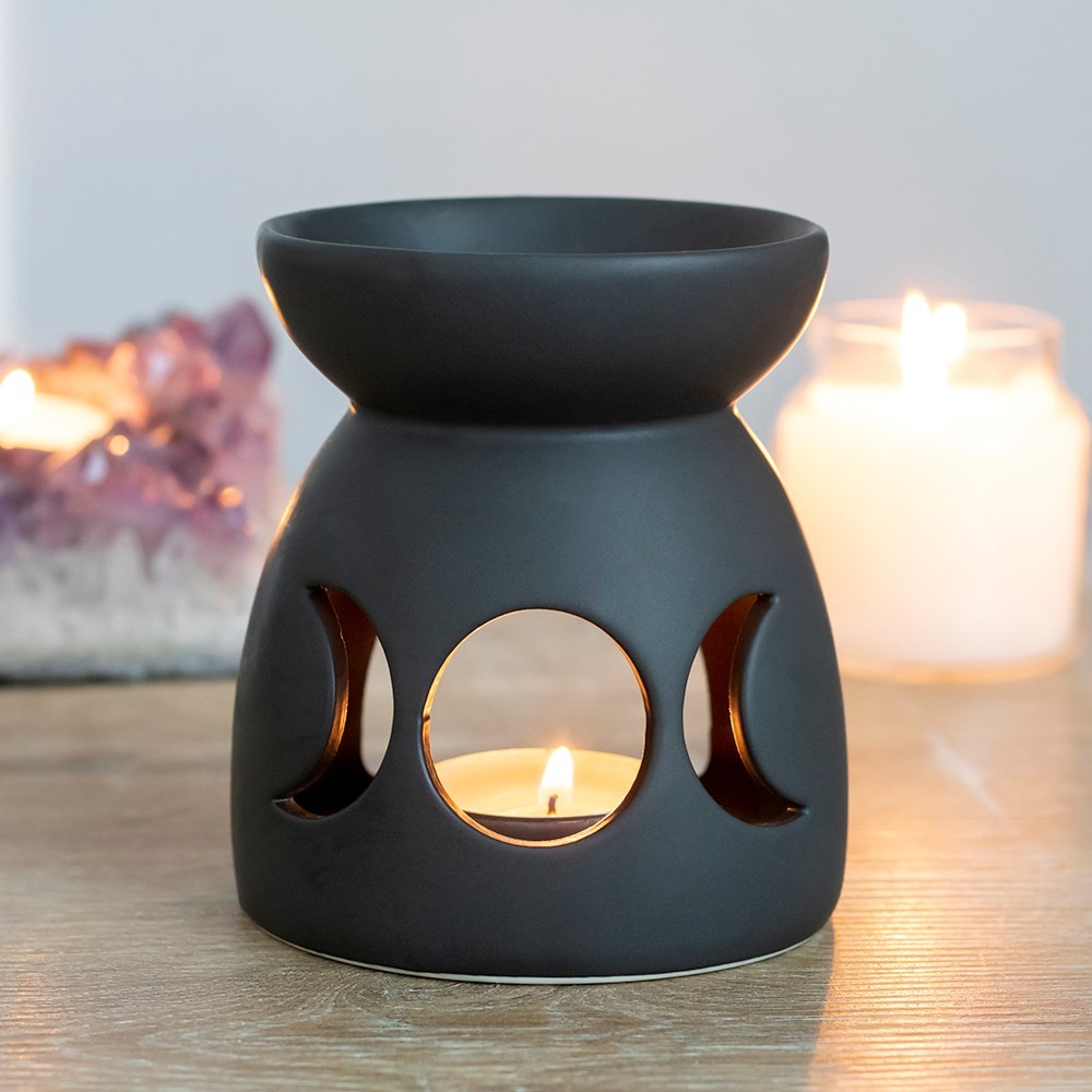 Black Triple Moon Cut Out Oil Burner Black Triple Moon Cut Out Oil Burner
