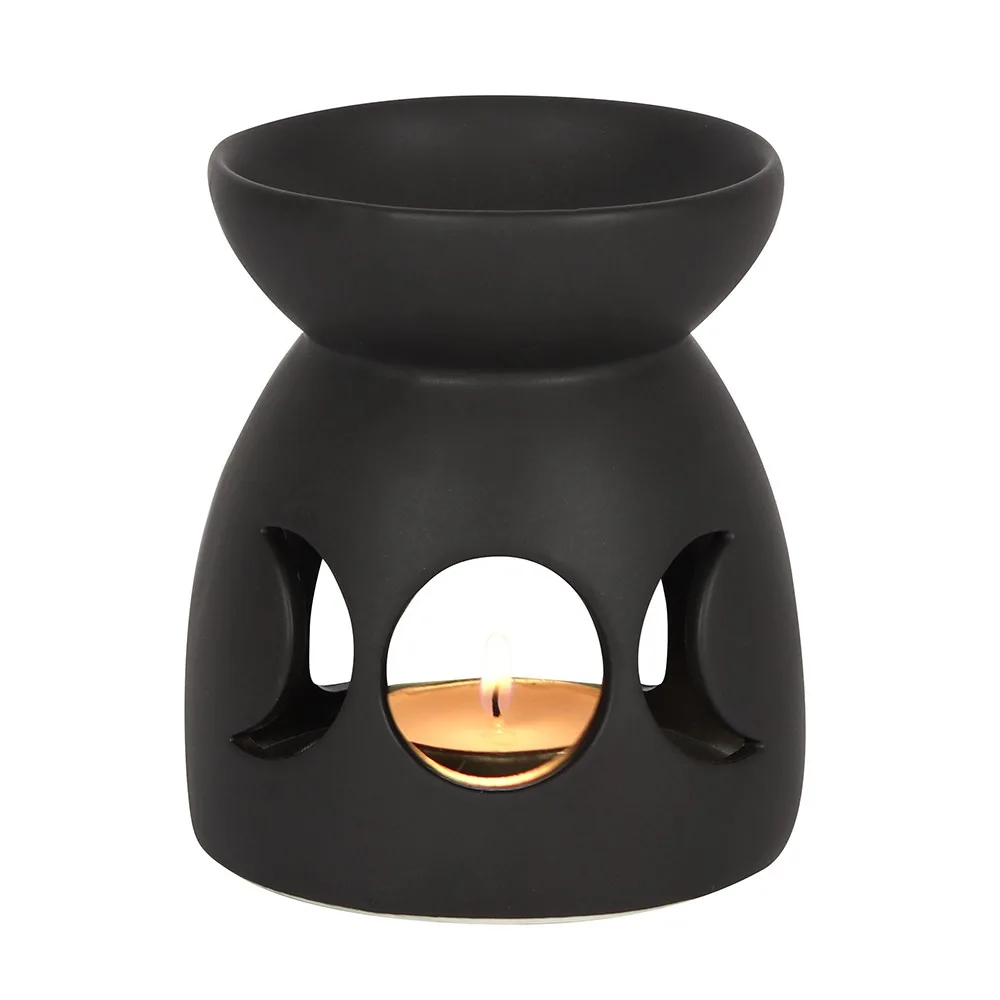 Black Triple Moon Cut Out Oil Burner, photo 2 of 5