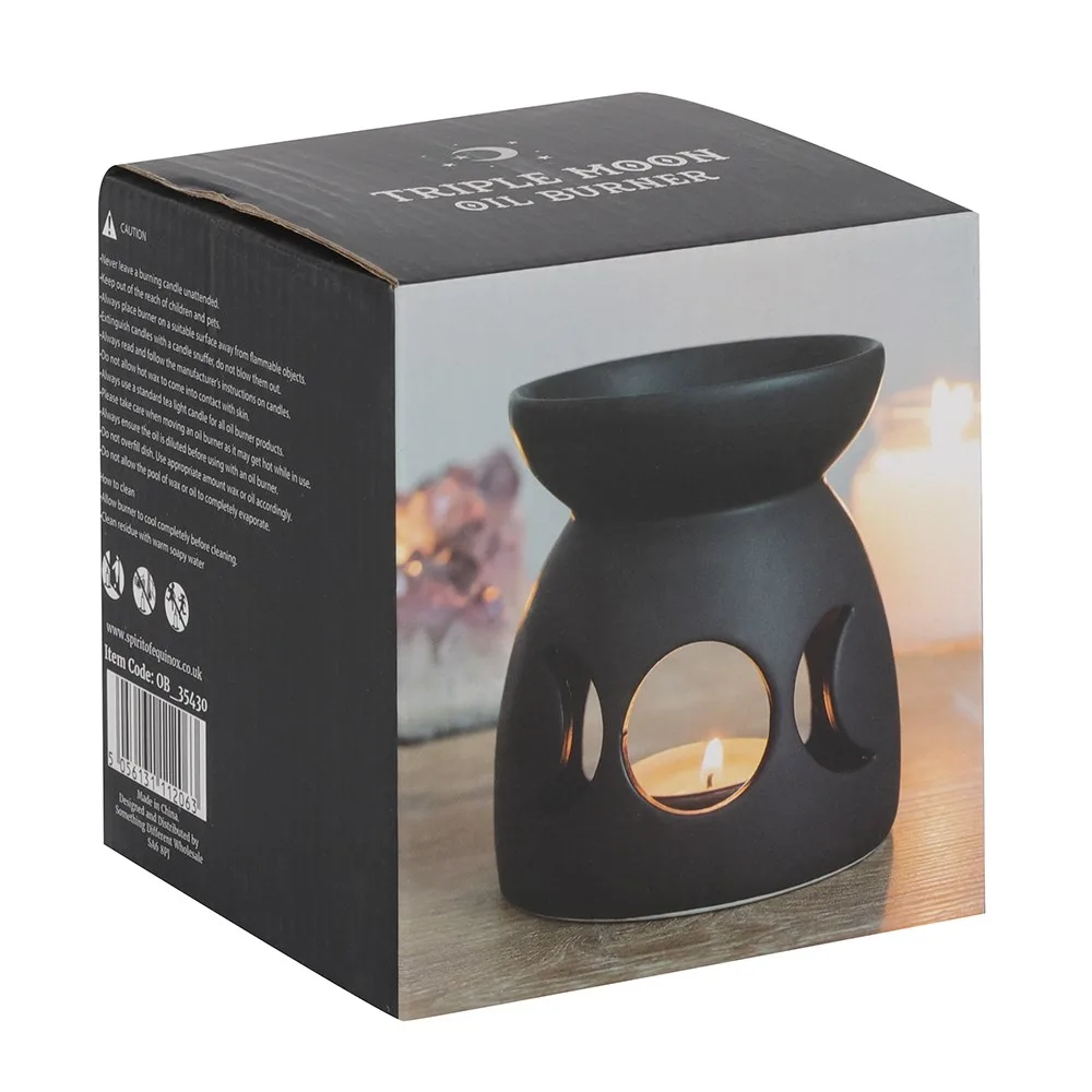 Black Triple Moon Cut Out Oil Burner, photo 4 of 5