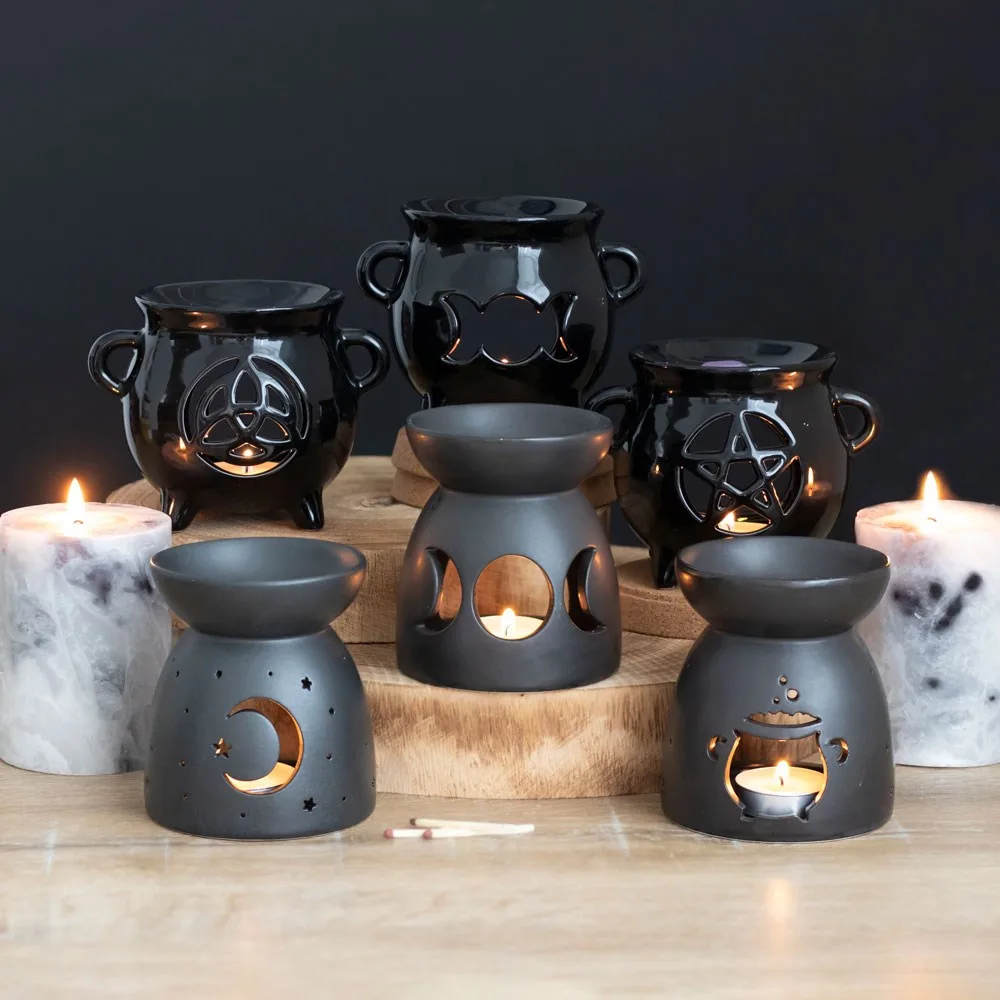 Black Triple Moon Cut Out Oil Burner, photo 5 of 5