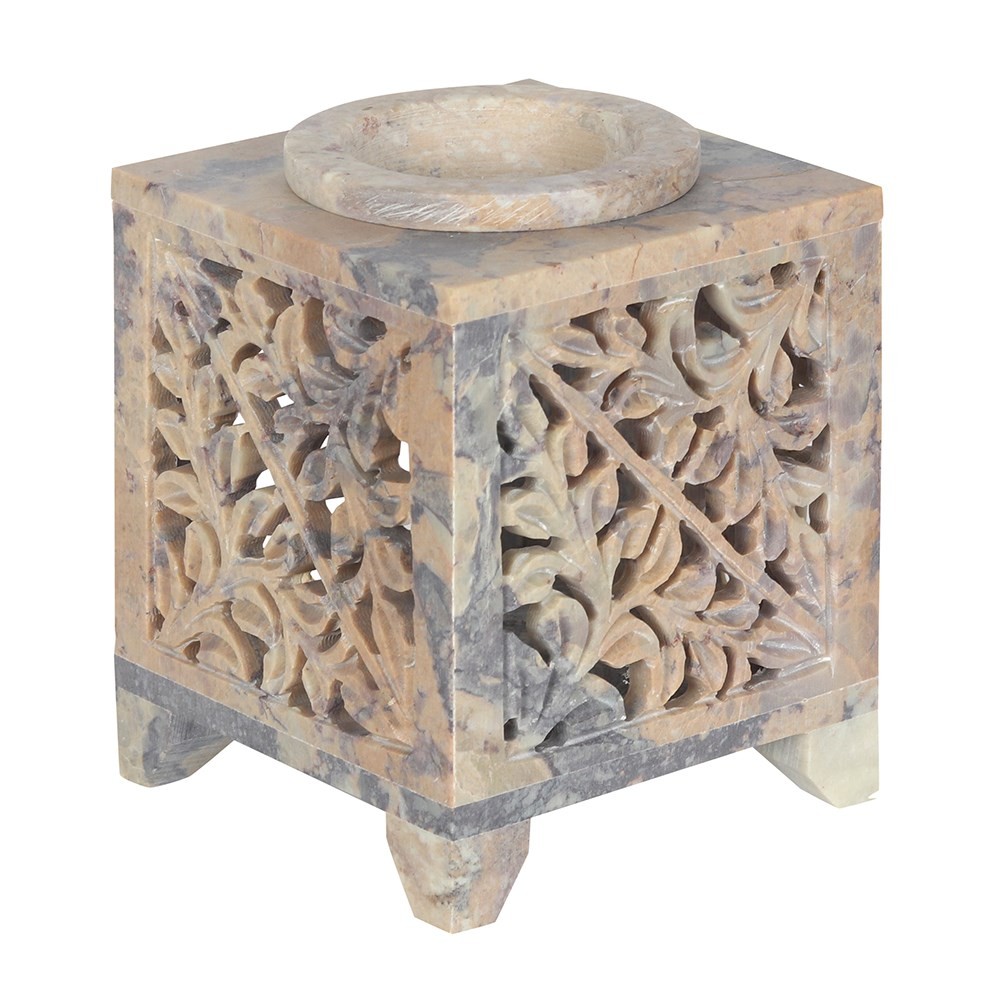 Moroccan Arch Cutout Soapstone Oil Burner Moroccan Arch Cutout Soapstone Oil Burner