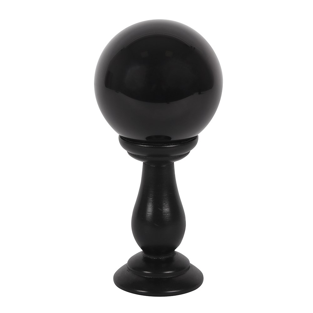 Small Black Crystal Ball on Stand Small Black Crystal Ball on Stand