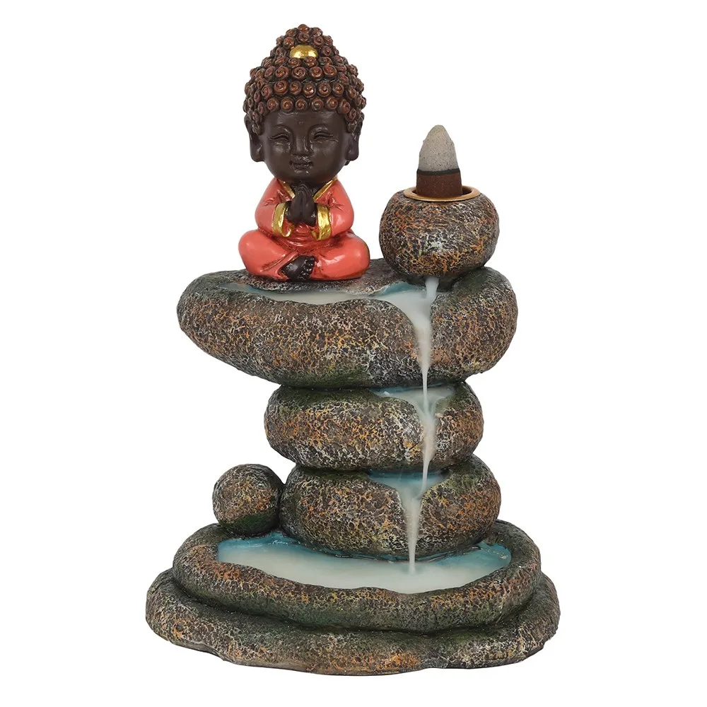Red Buddha and Rock Pond Backflow Incense Burner Red Buddha and Rock Pond Backflow Incense Burner