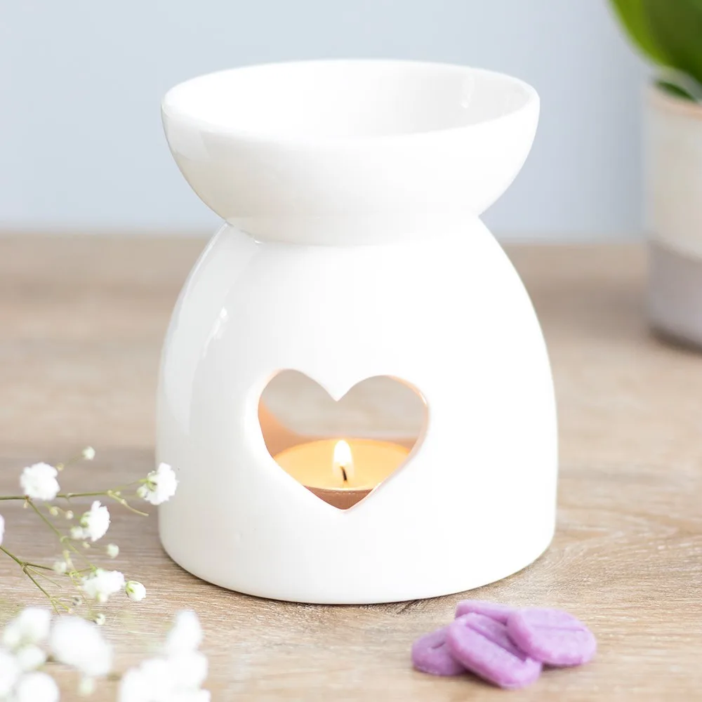 White Heart Cut Out Oil Burner White Heart Cut Out Oil Burner