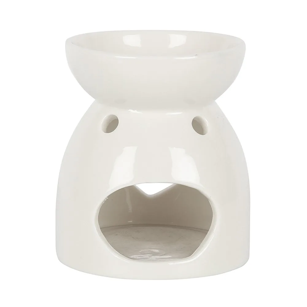 White Heart Cut Out Oil Burner - Image 3