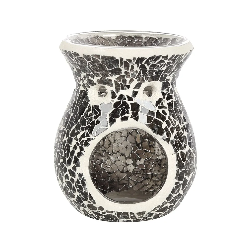 Small Gunmetal Grey Crackle Oil Burner and Wax Warmer - Image 2