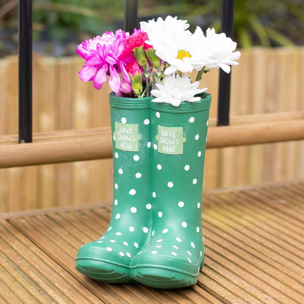 Dark Green Welly Boot Planter Dark Green Welly Boot Planter
