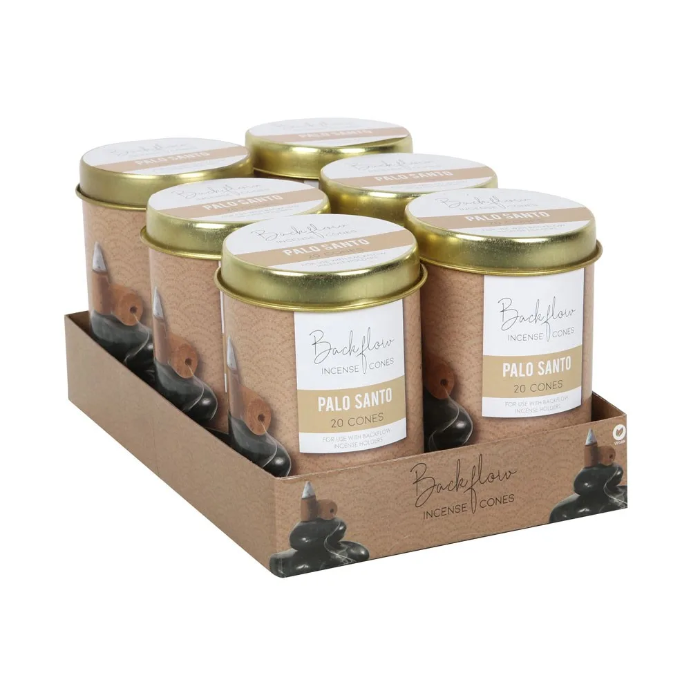 6 Tins of Elements Palo Santo Jumbo Backflow Cones 6 Tins of Elements Palo Santo Jumbo Backflow Cones