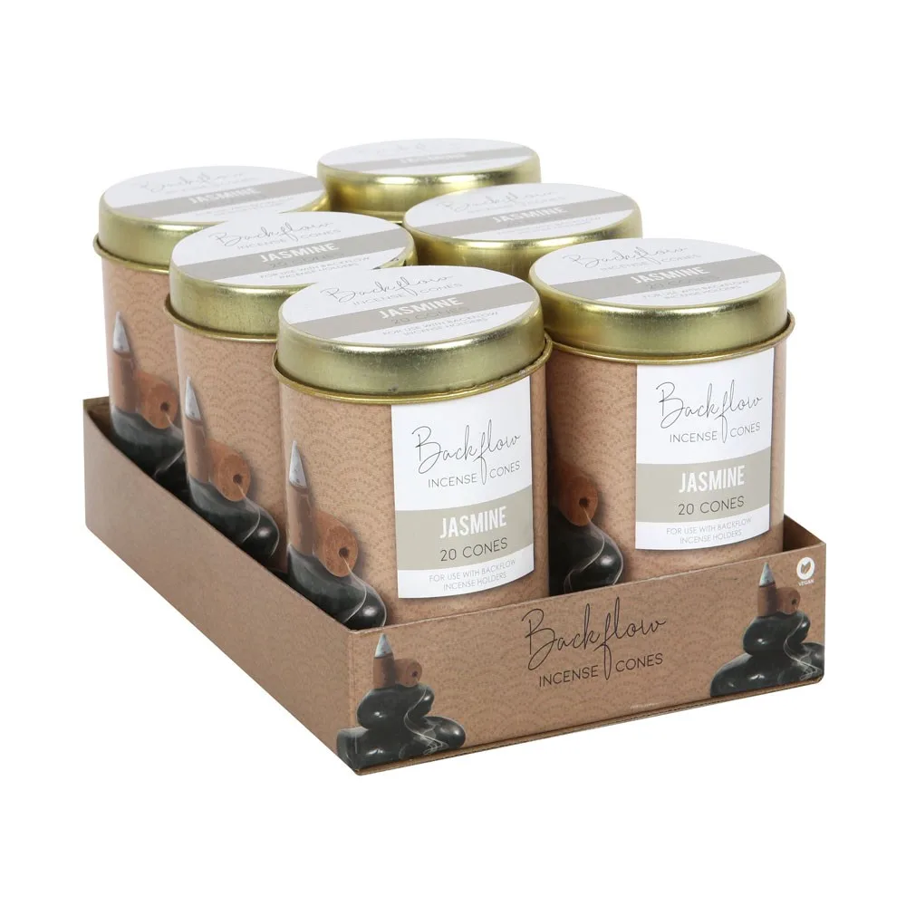 6 Tins of Elements Jasmine Jumbo Backflow Cones 6 Tins of Elements Jasmine Jumbo Backflow Cones