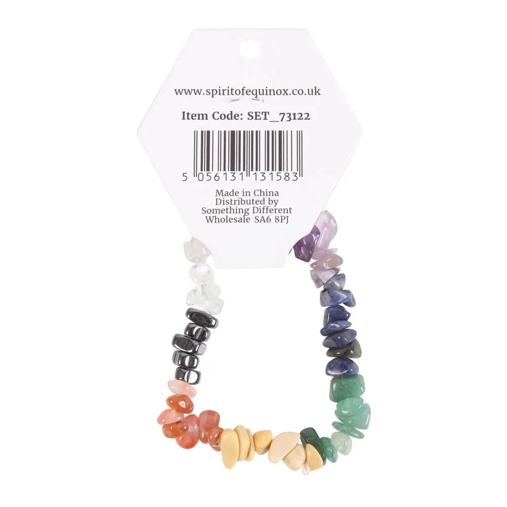 Set of 24 Chakra Crystal Chip Bracelets in Display Box - Image 4
