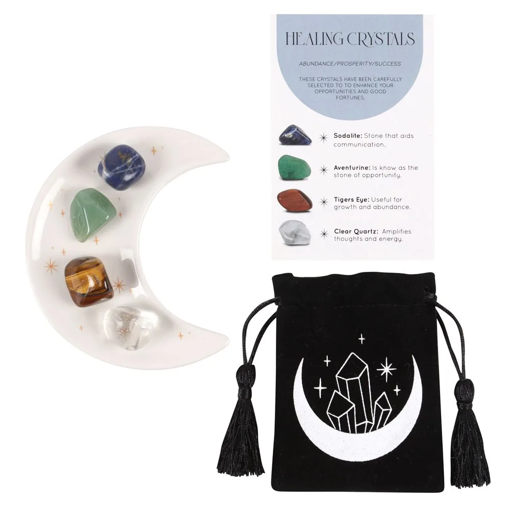 Success Healing Crystal Set with Moon Trinket Dish - Image 2