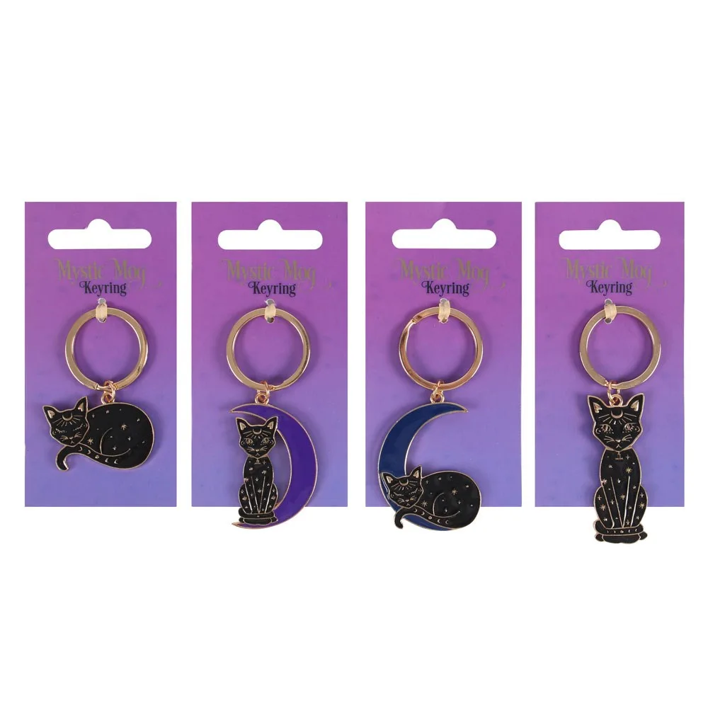 Set of 24 Mystic Mog Cat Keyrings on Display - Image 3