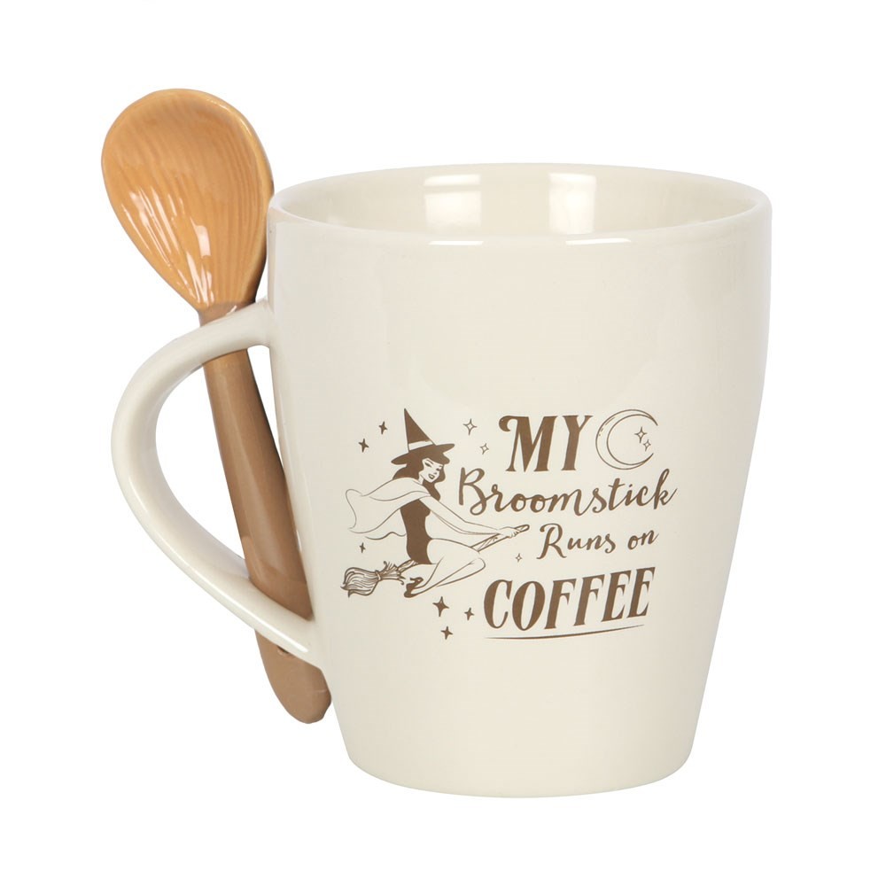 My Broomstick Runs on Coffee Mug and Spoon Set My Broomstick Runs on Coffee Mug and Spoon Set