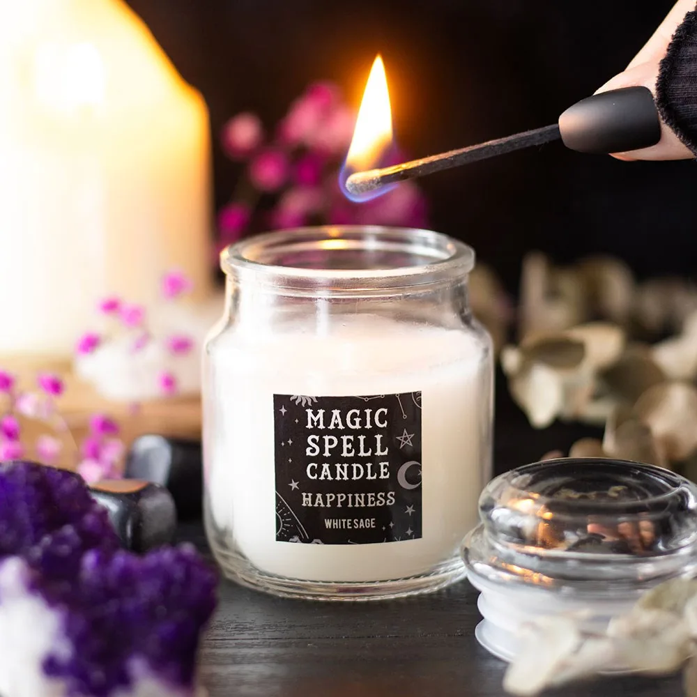 White Sage ‘Happiness’ Spell Candle Jar White Sage ‘Happiness’ Spell Candle Jar