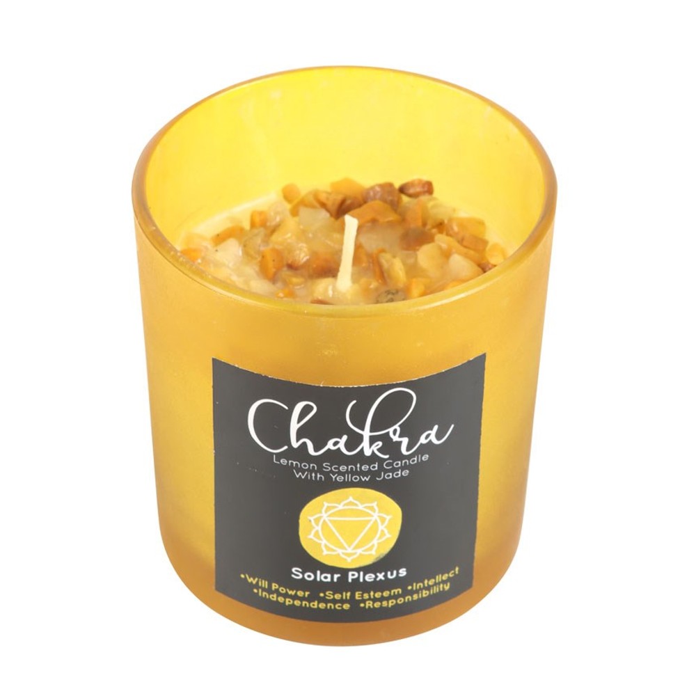 Solar Plexus Chakra Lemon Crystal Chip Candle Solar Plexus Chakra Lemon Crystal Chip Candle