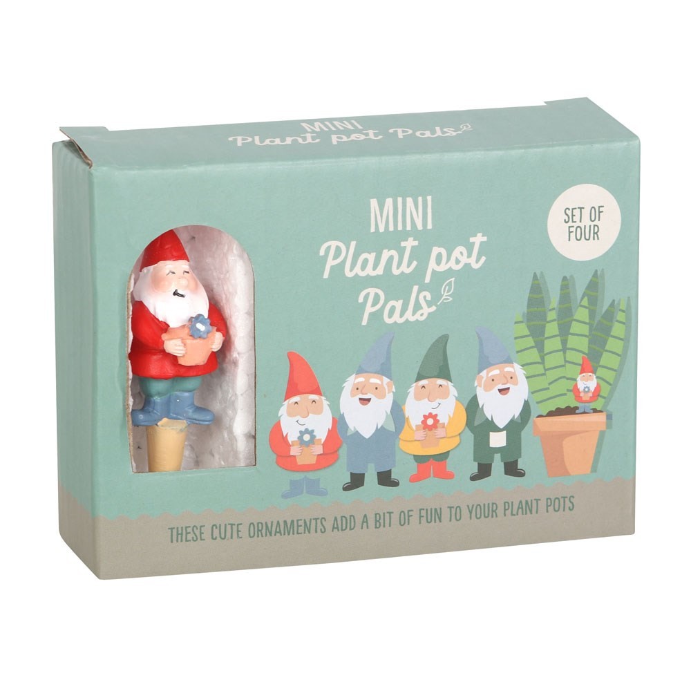 Set of 4 Mini Gnome Plant Pot Pals Set of 4 Mini Gnome Plant Pot Pals