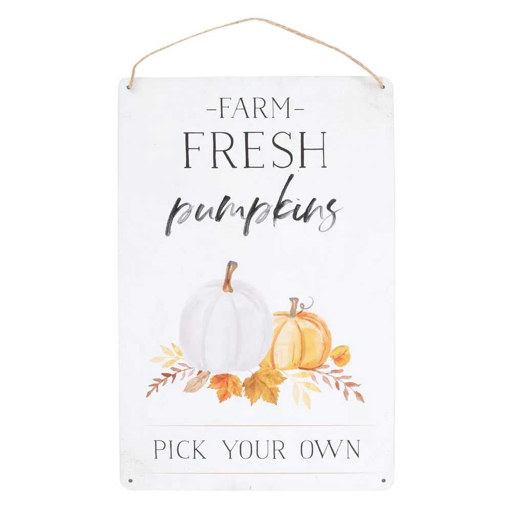 Farm Fresh Pumpkins Metal Hanging Sign Farm Fresh Pumpkins Metal Hanging Sign